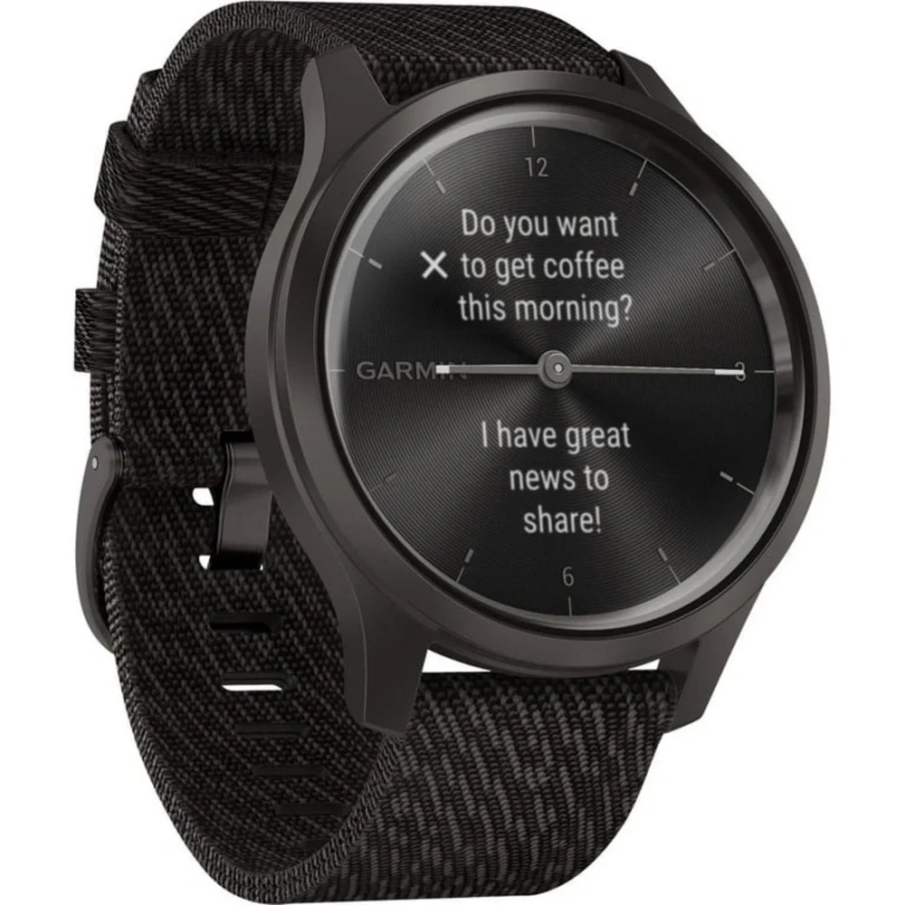 Garmin Unisex Vivomove 3 Style Black Nylon Strap Smart Watch 24.1mm